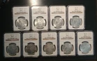Lot of NINE 1887 Philadelphia $1 Morgan Silver Dollars All NGC Certified MS64