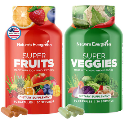Super Fruits and Veggies Supplement Balance of Daily Nature (Set of 2)