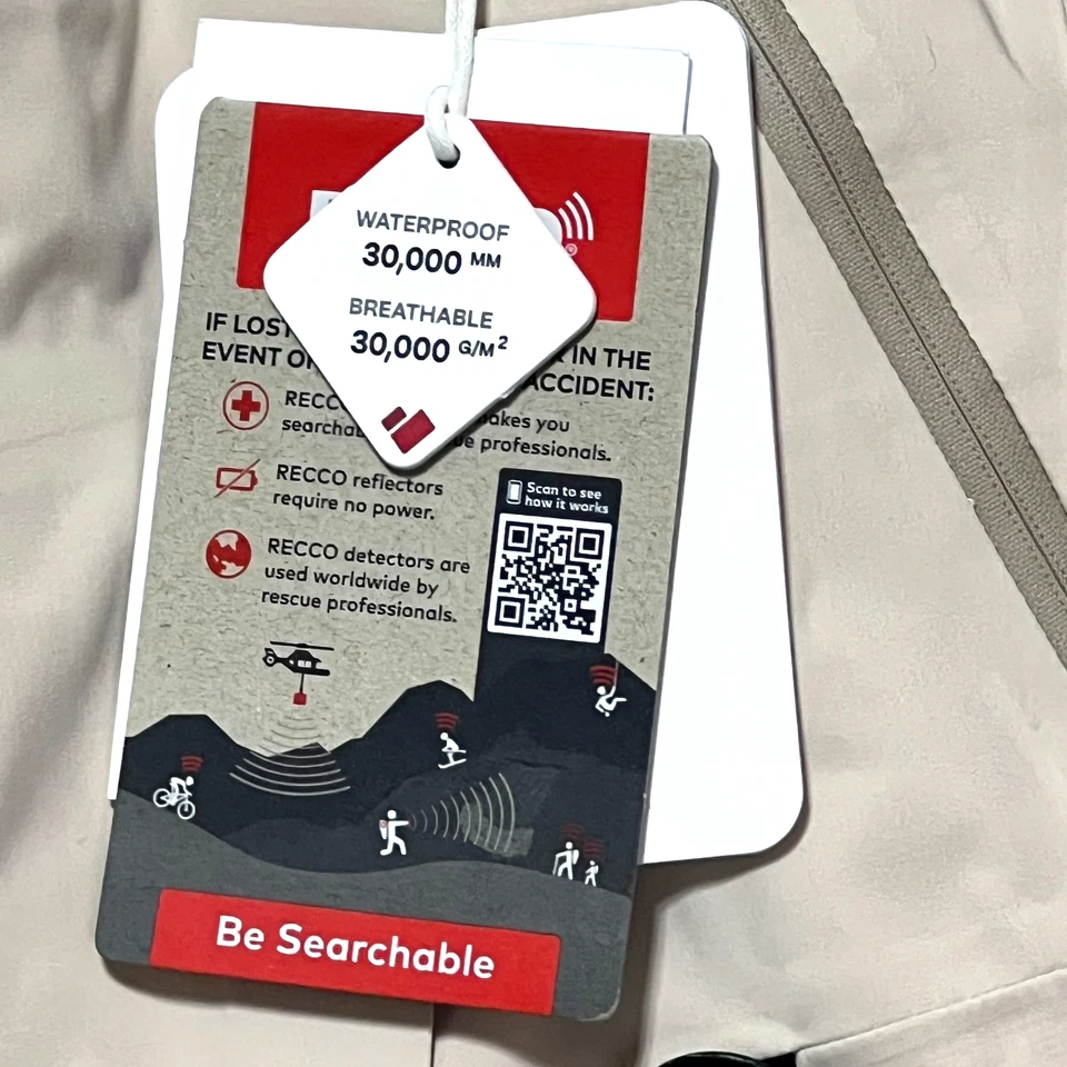 Obermeyer Steibis 3L Waterproof Jacket Mens Medium Cement RECCO Hooded Shell NWT - Image 4 of 4