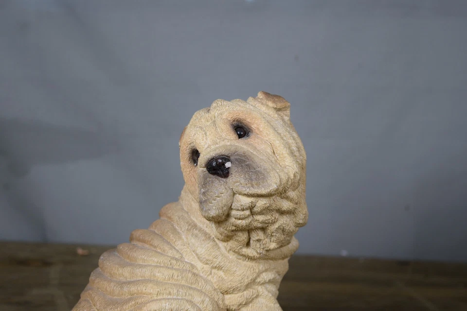 Estatua de resina de perro Shar-Pei vintage 1991 United Design Animal Classics hecha en EE. UU. Foto 2 de 4