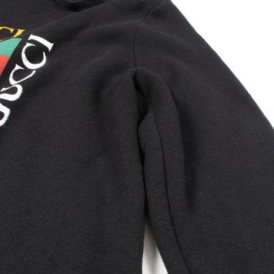 GUCCI Old logo Hoodie Tops sweatshirts 454585 cotton Black Used