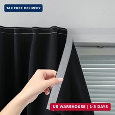 Adhesive Blackout Curtains- Self Stick Shades Window Blinds Curtains No Rod Need