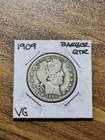 1909 P Barber Silver Quarter VG Very Good Nice U.S. 25c Type Coin (Raw11222)