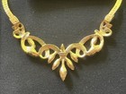 Trifari Signed  black enamel and rhinestone necklace and earrings — photo 3
