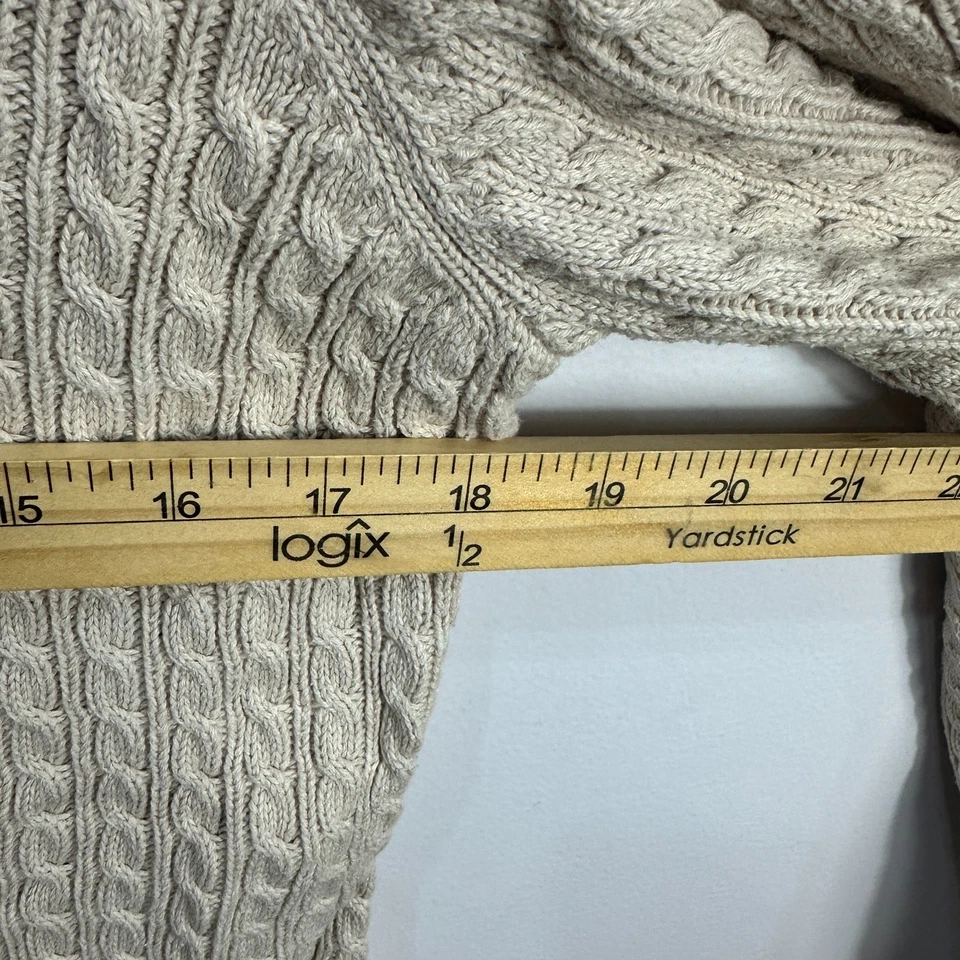 Suéter Talbots Mujer M Crema Cable Tejido Cuello en V Dinero Antiguo Silencioso Lujo Preppy Foto 4 de 4