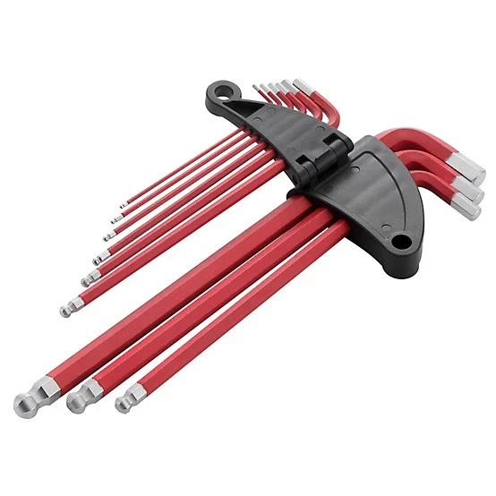 9 Piece Extra Long Ball Point Hex Key Set SAE - Image 2 of 4