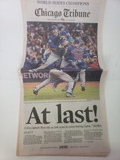 Chicago Tribune Cubs Win World Series First Edition 