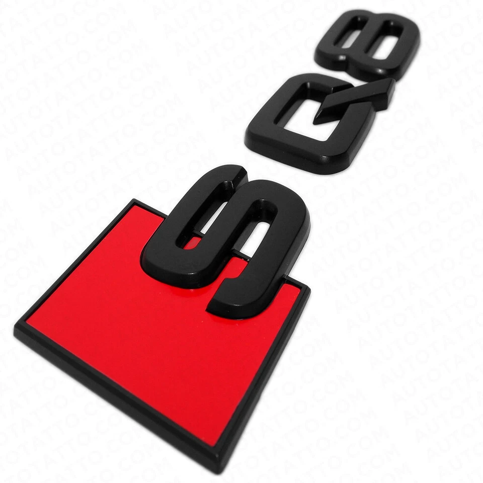 Placa de identificación emblema maletero deportivo Audi SQ8 negro mate letra trasera puerta levadiza Foto 4 de 4