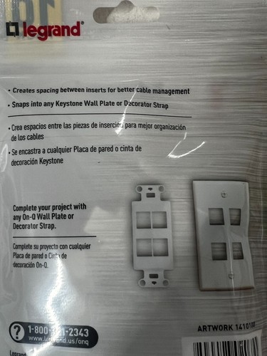 CASE OF 40 Legrand On-Q Professional White Blank Inserts F3455-WH-V0 - Picture 7 of 7