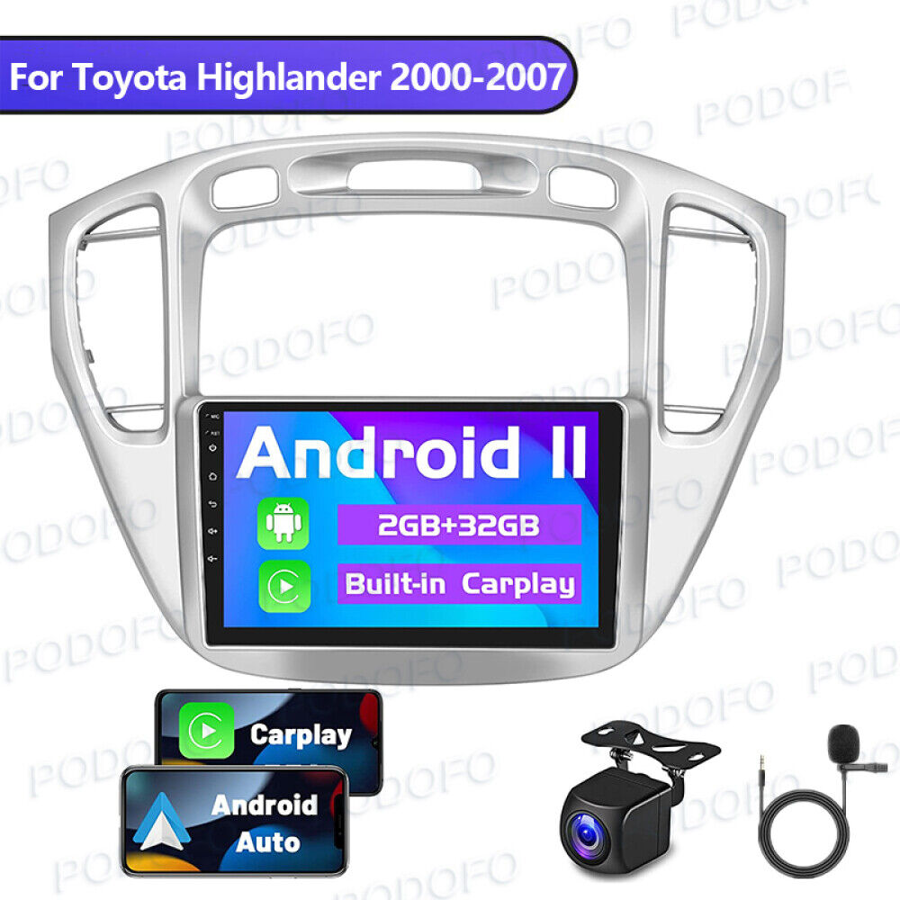 9" Android 11 Car Carplay Stereo Radio Gps Navi For Toyota Highlander 2000-2007