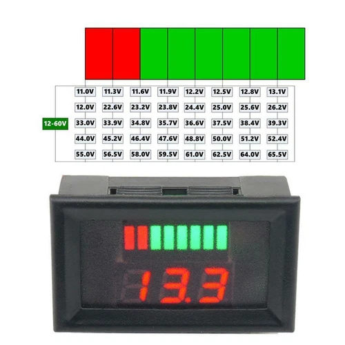 2x 12V-60V Marine Motorcycle Digital Voltmeters Voltage Meter Battery Gauge US - Bild 3 von 23