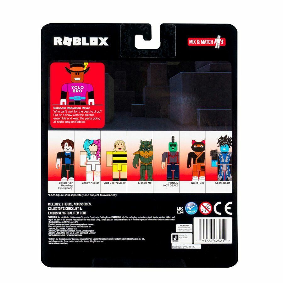  Roblox Avatar Shop Series Collection - Just Bee Yourself +  Rainbow Robloxian Raver Bundle [Includes 2 Exclusive Virtual Items] : Toys  & Games