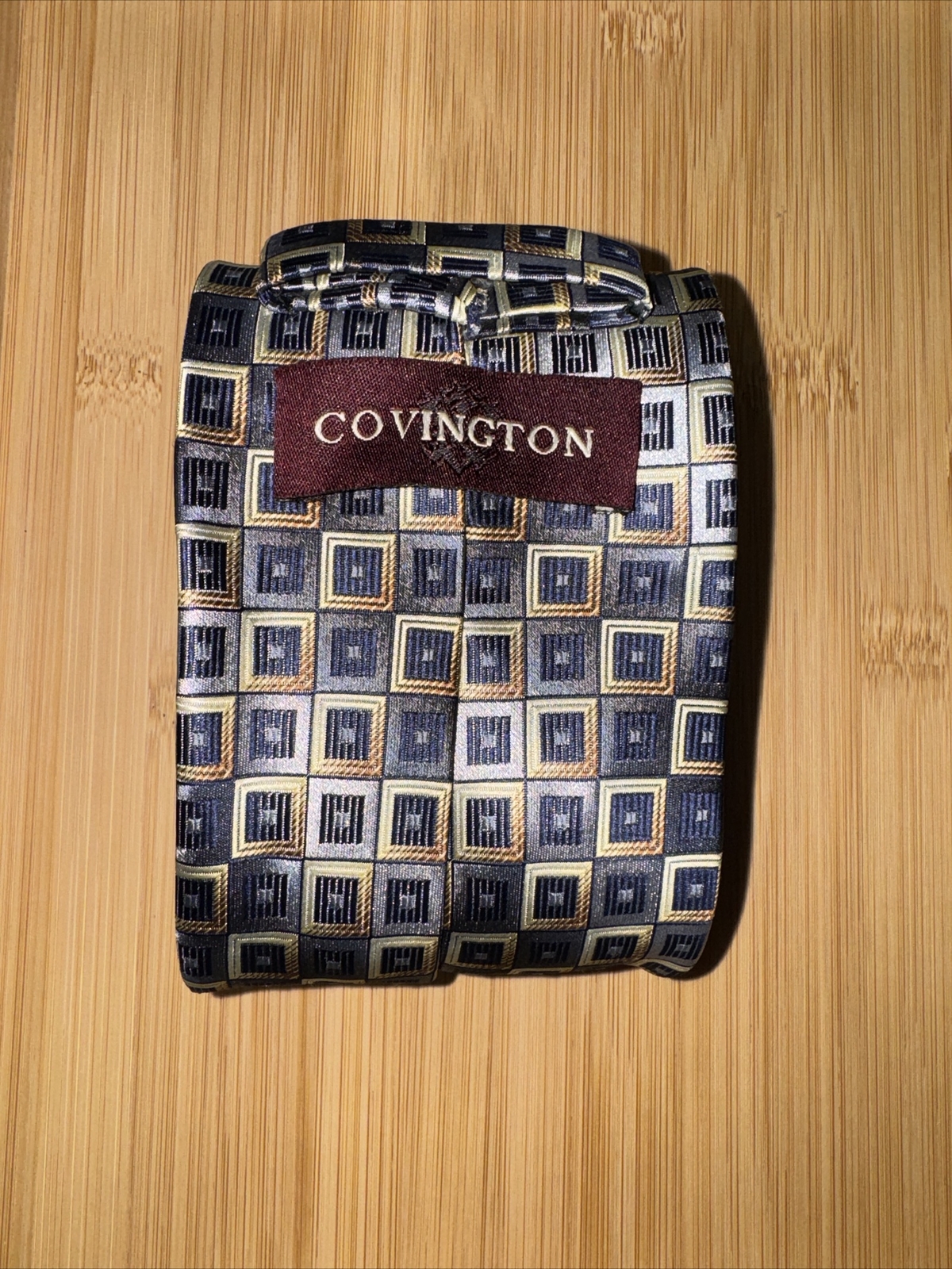 Covington Multicolor Geometric Polyester Tie - 58… - image 4