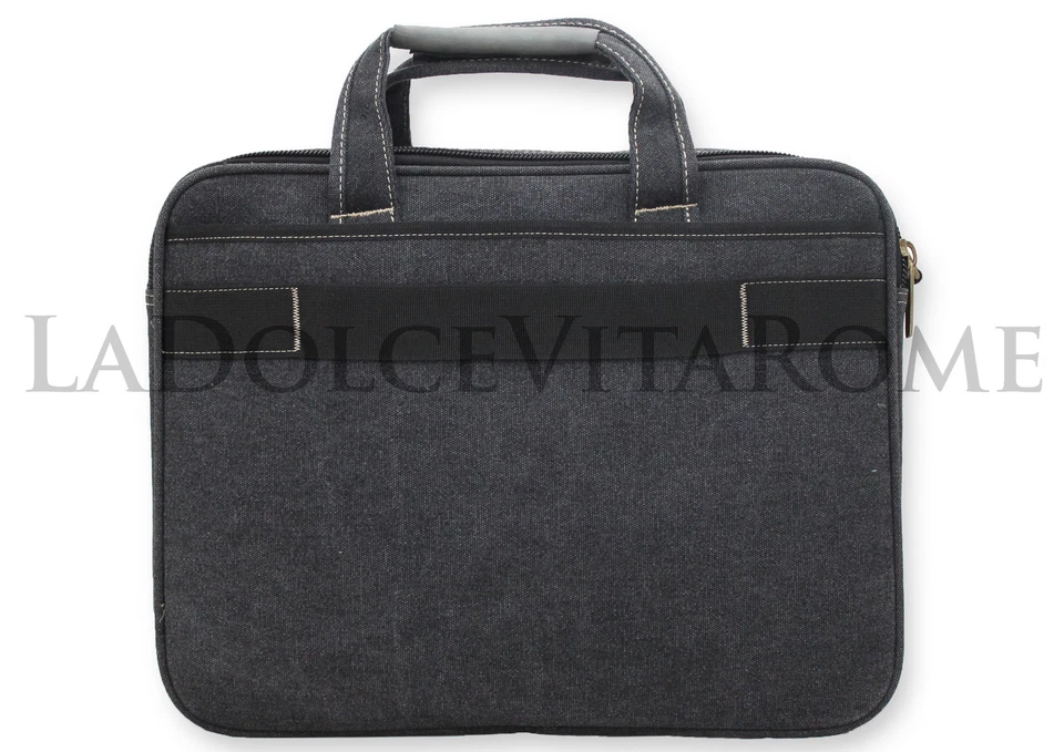 Borsa Uomo Tracolla Ventiquattrore 24 ORE Laptop Porta Documenti PC Ufficio Tela - Immagine 2 di 2