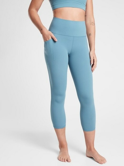 Athleta Navy Salutation Stash Pocket II 