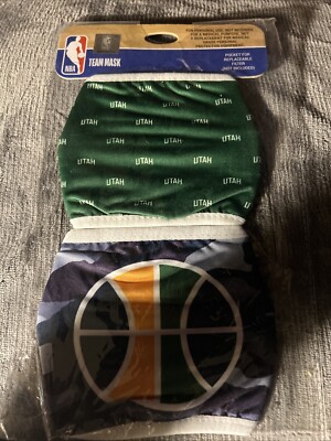 Utah Jazz Adult Size Licensed 2 Pack Face Mask Covering -FREE S&H!