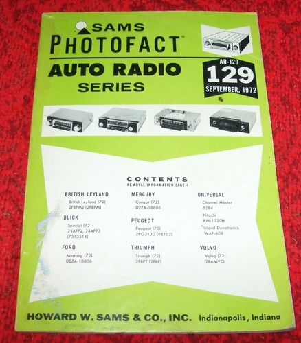 Sams Photofact Radio samochodowe Seria AR- Radio tranzystorowe Serwis TSM- Instrukcja U-PICK - Zdjęcie 178 z 378