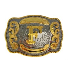 INITIAL F BELT BUCKLE LETTER COWBOY WESTERN RODEO TEXAS STAR Hebillas Vaqueras