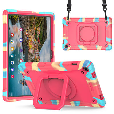 For Samsung Galaxy Tab A9 Plus 2023 Tablet Case with Rotating Stand + Strap