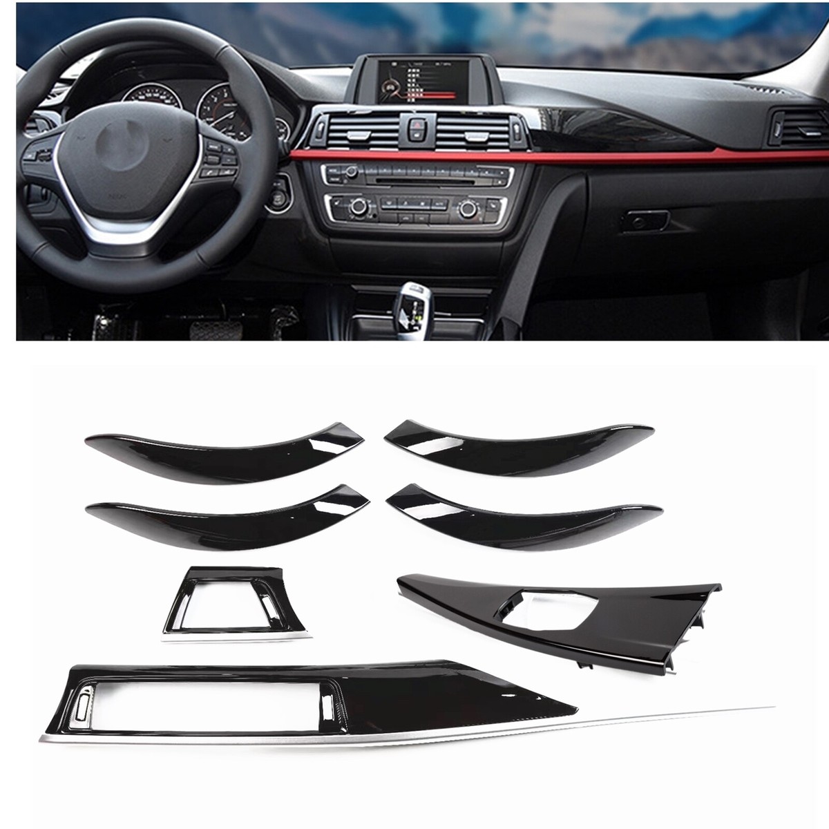 Inner Trim Set Dashboard Door Panel Cover For BMW F30 F31 F34 2012