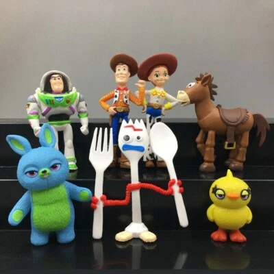 7Pcs Toy Story 4 Woody Forky Bunny Action Figures Toy Model Kids Birthday Gifts