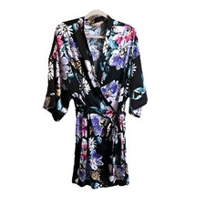 SoHo Apparel Robe Plus Size 1XL Pink Purple Short Silky  Relaxed Fit Tie Belt