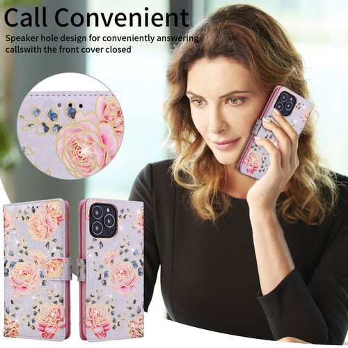 Flip Flower Wallet Phone Case For iPhone 11 12 13 14 15 16 Pro Max XR XS 7 8 SE - Picture 8 of 18