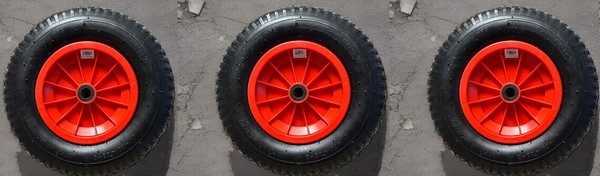 3X Kova® Schubkarrenrad,Luftrad,Rad,Schubkarre Ersatzrad BOLLERWAGEN,4.80/4.00-8-image