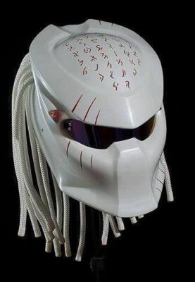 CHOPPER STYLE PREDATOR HELMET CUSTOM WHITE PINK CLAW ( DOT & ECE CERTIFIED )