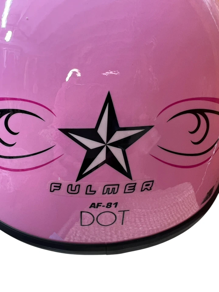 Casco de motocicleta Fulmer adulto rosa Scoll corto medio crucero DOT mediano AF 81 Foto 4 de 4
