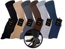 12 Pair Dress Socks Solid Colors NATURAL COTTON Formal Socks 10-13