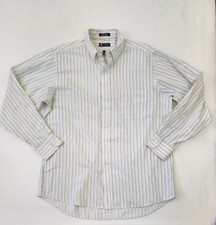 Chaps Button down Mens L 16-16 1/2 34/35 Striped Classic Fit Twill Wrinkle Free