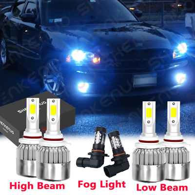 LED Headlights High/Low+Fog Lights For Dodge Charger 2006 2007 2008