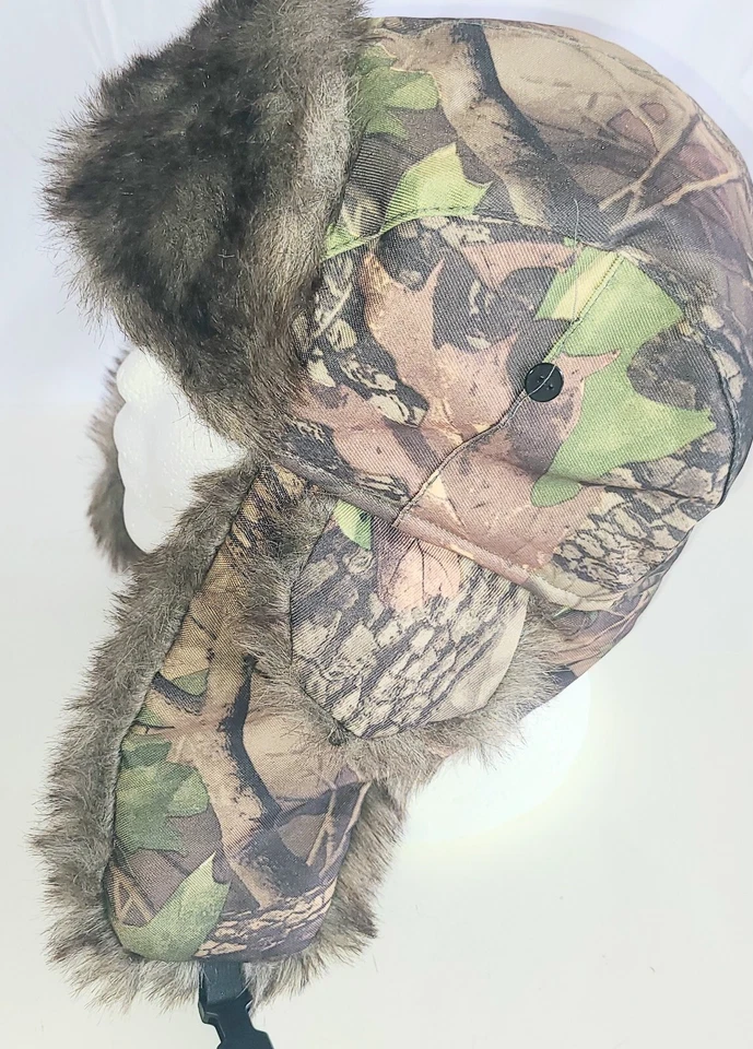 Tru Fit Camouflage Aviator Trapper Hat Fur Lined One Size Unisex NWT - Image 4 of 4