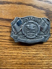 NRA Metal Belt Buckle 1871-1996 NRA 125thAnniversary American Flag