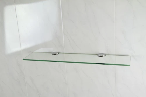 Glass Shelves Bathroom Wall Mounted Floating Toughened Straight Shelf + Supports