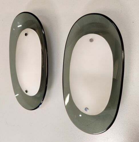 FONTANA ARTE coppia LAMPADA PARETE VETRO plafoniera APPLIQUE DESIGN anni 60