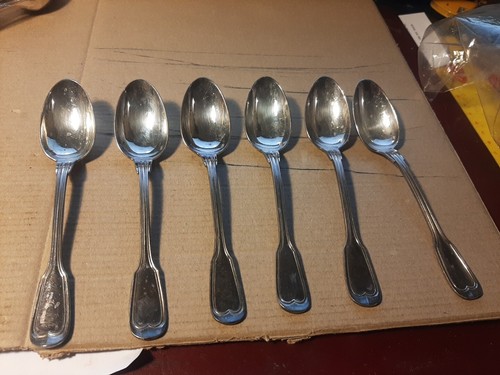 Lot De 6 Petites Cuillères En Métal Argenté – Couverts Génériques, Style Classique