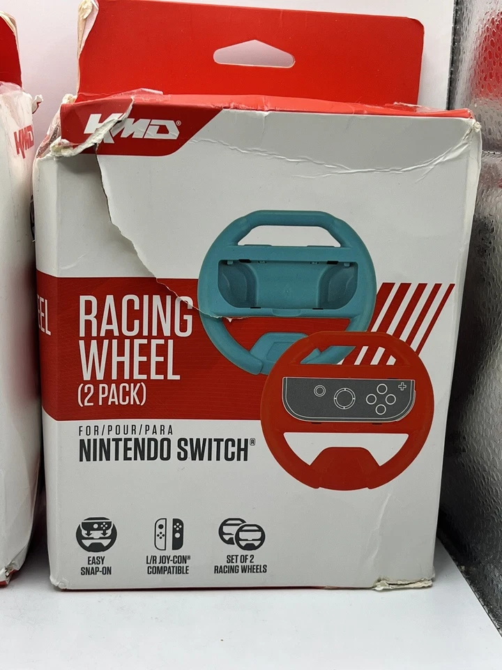 Nintendo Switch Racing Wheels By KMD New 4 Pack Gaming Accessory Car Box Wear - Image 2 of 4