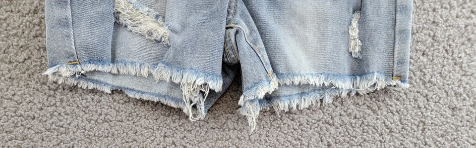 Pantalones Cortos de Jean Joe's Jeans Jolly Fray Edge Tiro Alto Niñas 12 Bolsillos Azul Lavado Ceniza Foto 4 de 4