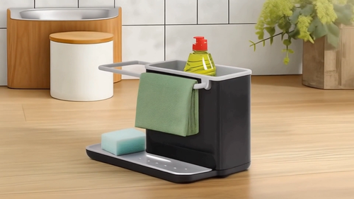 1x Kitchen Sink Sponge Holder Caddy | Dish Cloth Rack | Drain Organizer Hanger - Video 1 of 1