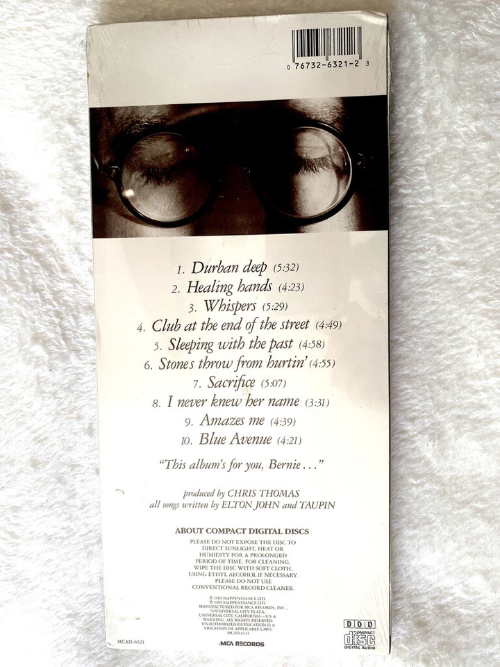 ELTON JOHN SEALED LONGBOX CD SLEEPING WITH THE PAST PROMO WHISPERS SACRFICE LP Foto 3 de 4