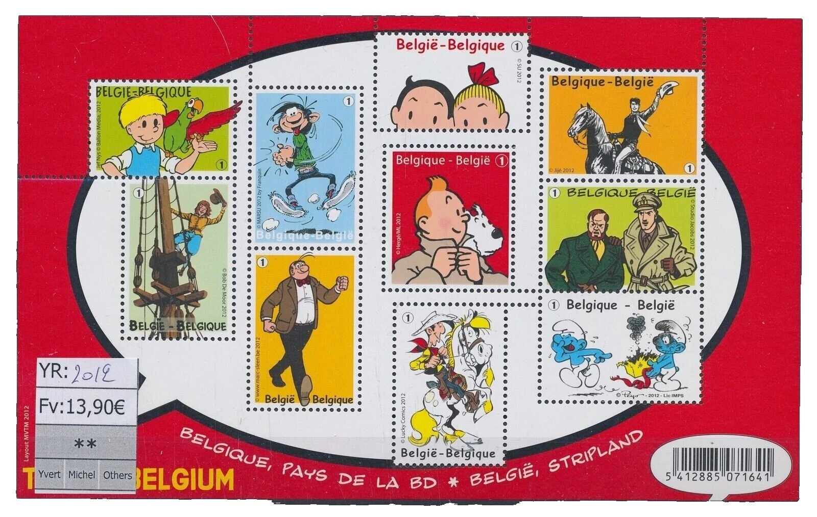 Bélgica y colonias sellos de Animación, caricaturas