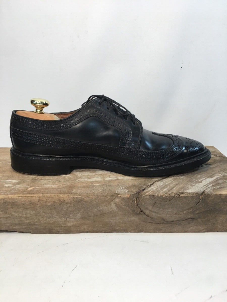 Allen Edmonds 9D Black Shell Cordovan MacNeil Long Wing Wingtip