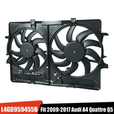 Engine Dual Radiator Condenser Cooling Fan For 2009-17 Audi A4 A5 S4 Q5 Quattro