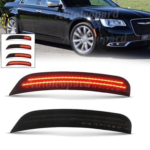 Dynamic 2Row Red Rear LED Side Marker Light For Chrysler 300 300S 300C 2015-2023 - Picture 1 of 12