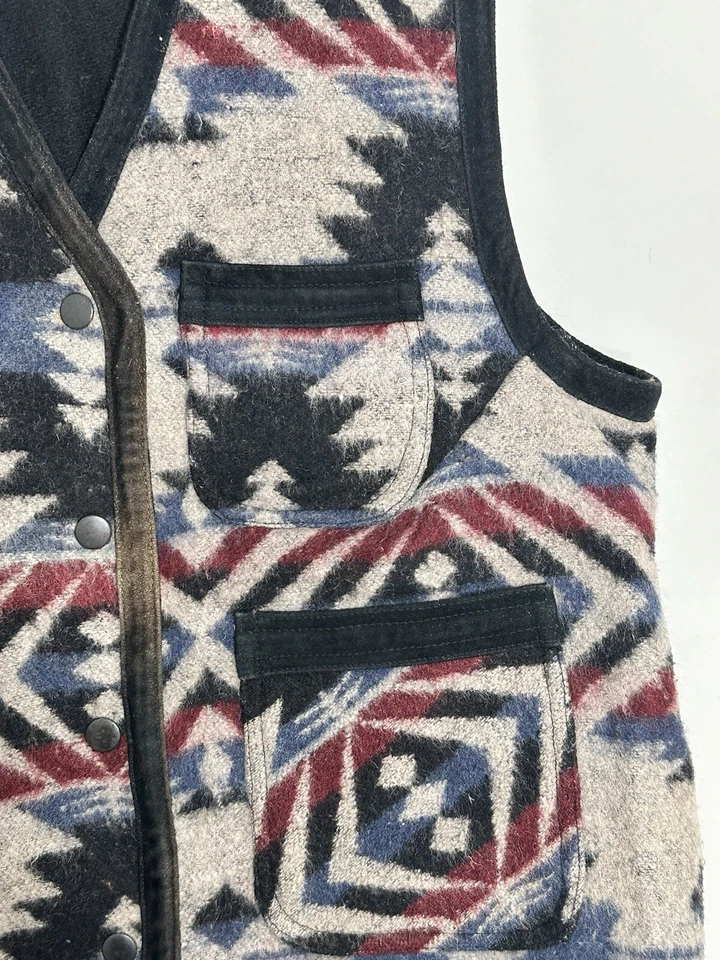 Ultra Rosa Hace Ropa Para Divertirse Lana Azteca Gamuza Navaho Chaleco Talla Grande Foto 4 de 4