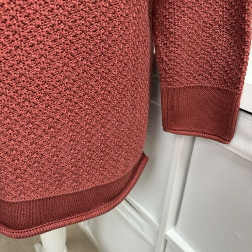 Maglione Peruvian Connection taglia L rosso ruggine Pima cotone maglia grossa maniche lunghe - Foto 4 di 10