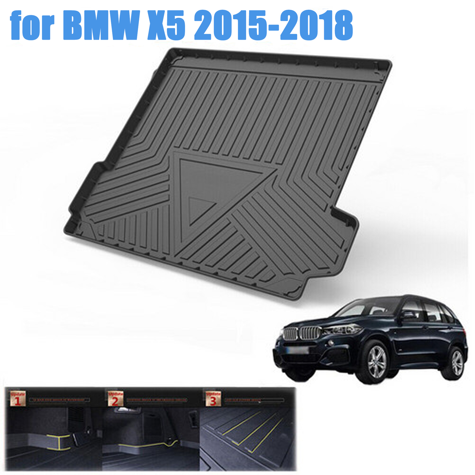 Waterproof Trunk Liner Cargo Mat TPO Fit for BMW X5 2015-2018 All Weather