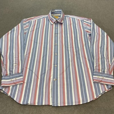 Robert Talbott Carmel Shirt Mens Large Multicolor Striped Button Down Cotton